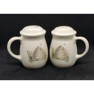 PFALTZGRAFF Naturewood Salt & Pepper Shakers Bees Nature Green Bee Hives Ceramic